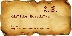 Káldor Bozsóka névjegykártya